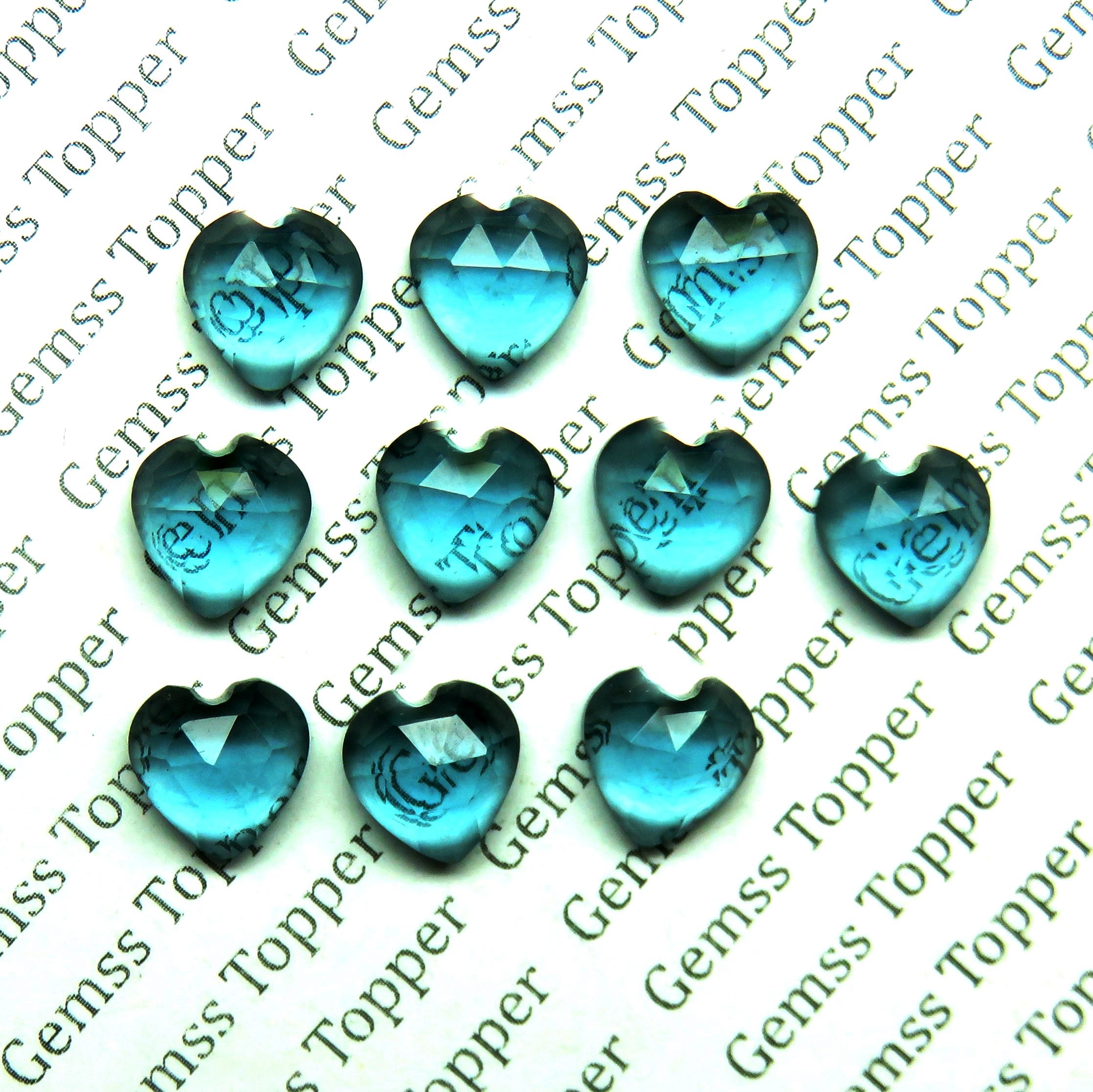 London Blue Topaz 10x10 mm Heart R-Cut